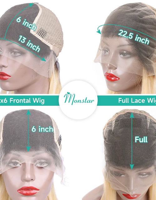 Load image into Gallery viewer, 13X4 13X6 360 Brazilian Straight Lace Front Wigs Human Hair Wig Lace Front Frontal Ombre Blonde 613 Lace Frontal Wigs for Women
