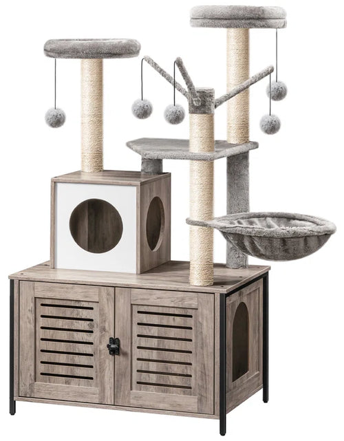 Load image into Gallery viewer, Burslem 52&#39;&#39; Cat Tree with Litter Box Enclosure
