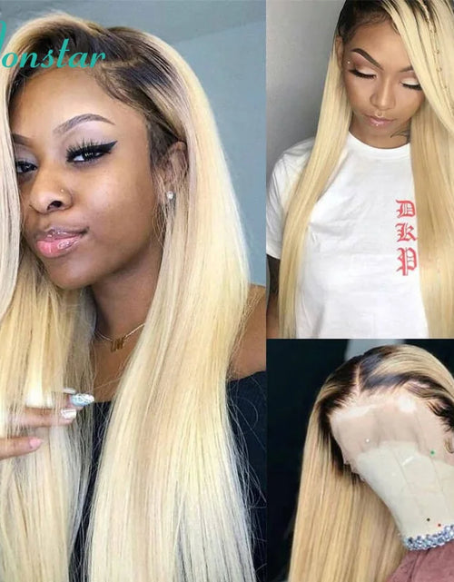 Load image into Gallery viewer, 13X4 13X6 360 Brazilian Straight Lace Front Wigs Human Hair Wig Lace Front Frontal Ombre Blonde 613 Lace Frontal Wigs for Women
