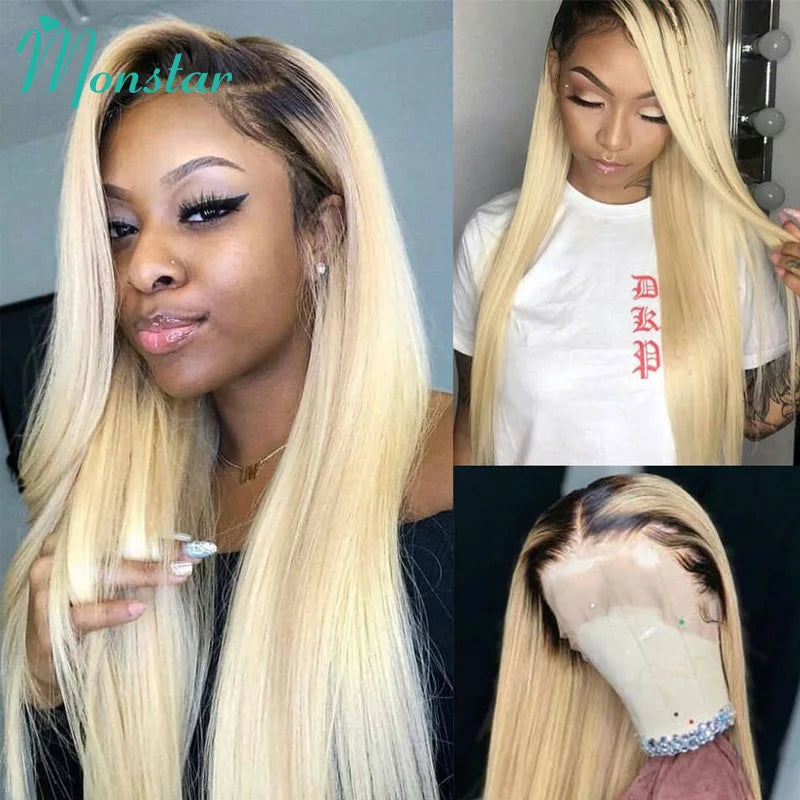 13X4 13X6 360 Brazilian Straight Lace Front Wigs Human Hair Wig Lace Front Frontal Ombre Blonde 613 Lace Frontal Wigs for Women