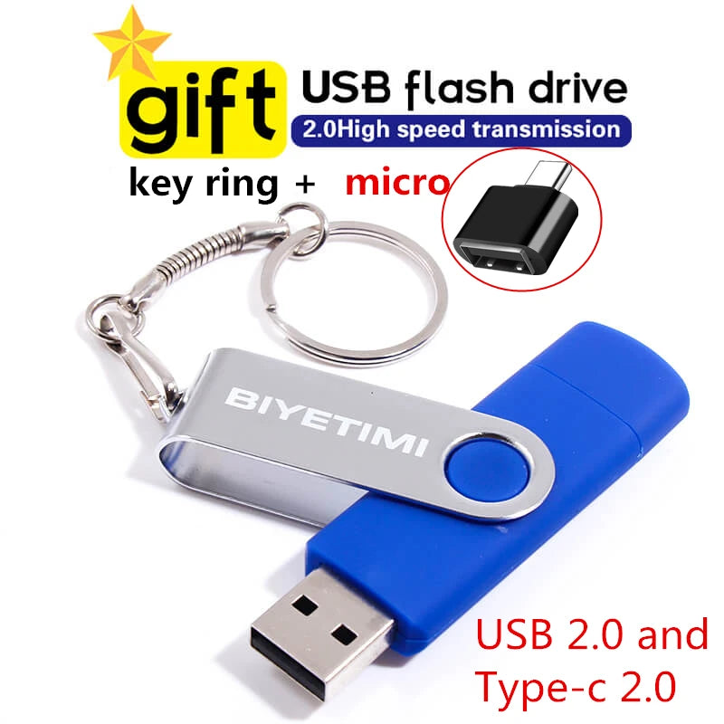 Type C  Usb Flash Drives 2.0 128Gb Pendrive 64Gb Флэш-Накопител Stick 32G 16Gb Type-C Pen Drive 4G for Phone PC Gift