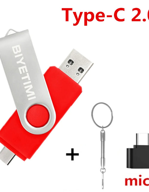 Load image into Gallery viewer, Type C  Usb Flash Drives 2.0 128Gb Pendrive 64Gb Флэш-Накопител Stick 32G 16Gb Type-C Pen Drive 4G for Phone PC Gift
