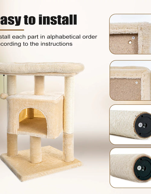 Load image into Gallery viewer, 29&quot; Cat Tree Tower for Indoor Cats Cat Condo with Sisal Scratching Posts, Plush Perch, Cat Bed Furniture, Beige
