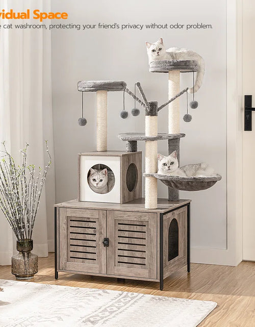 Load image into Gallery viewer, Burslem 52&#39;&#39; Cat Tree with Litter Box Enclosure
