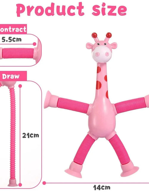 Load image into Gallery viewer, 4 Pack Telescopic Suction Cup Giraffe Toy Sensory Tubes for Boys Girls Autistic Travel Toys for Christmas Gift
