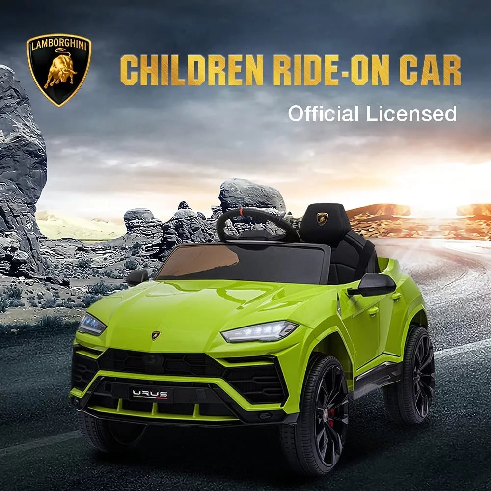 Lamborghini Urus 12V Electric Powered Ride on Car Toys for Girls Boys, Black Kids Electric Vehicles Ride on Toys with Remote Control, Foot Pedal, MP3 Player and LED Headlights, CL61