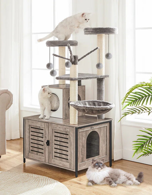 Load image into Gallery viewer, Burslem 52&#39;&#39; Cat Tree with Litter Box Enclosure
