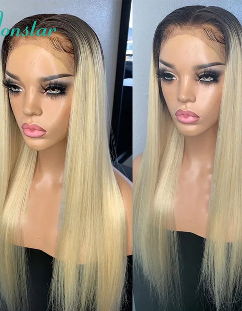 Load image into Gallery viewer, 13X4 13X6 360 Brazilian Straight Lace Front Wigs Human Hair Wig Lace Front Frontal Ombre Blonde 613 Lace Frontal Wigs for Women
