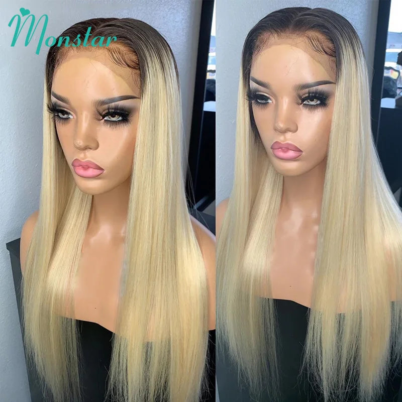 13X4 13X6 360 Brazilian Straight Lace Front Wigs Human Hair Wig Lace Front Frontal Ombre Blonde 613 Lace Frontal Wigs for Women