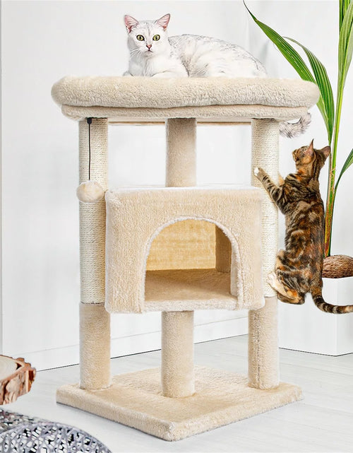 Load image into Gallery viewer, 29&quot; Cat Tree Tower for Indoor Cats Cat Condo with Sisal Scratching Posts, Plush Perch, Cat Bed Furniture, Beige
