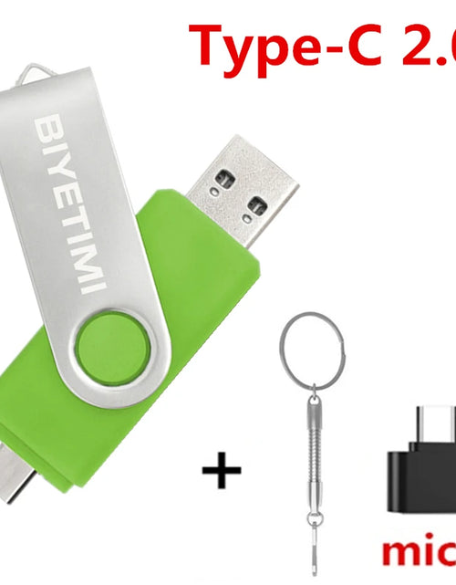 Load image into Gallery viewer, Type C  Usb Flash Drives 2.0 128Gb Pendrive 64Gb Флэш-Накопител Stick 32G 16Gb Type-C Pen Drive 4G for Phone PC Gift
