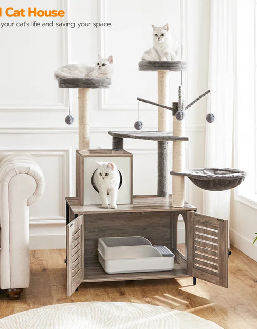 Load image into Gallery viewer, Burslem 52&#39;&#39; Cat Tree with Litter Box Enclosure
