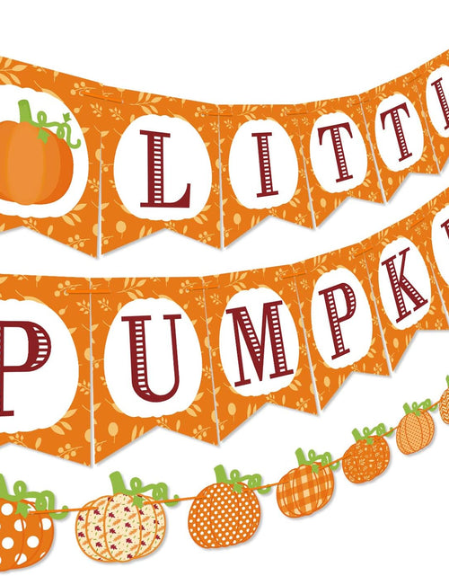 Load image into Gallery viewer, Little Pumpkin Banner, the Cutest Pumpkin in the Patch Welcome Little Pumpkin for Fall Baby Shower Baby Boys Girls Birthday Party Supplies
