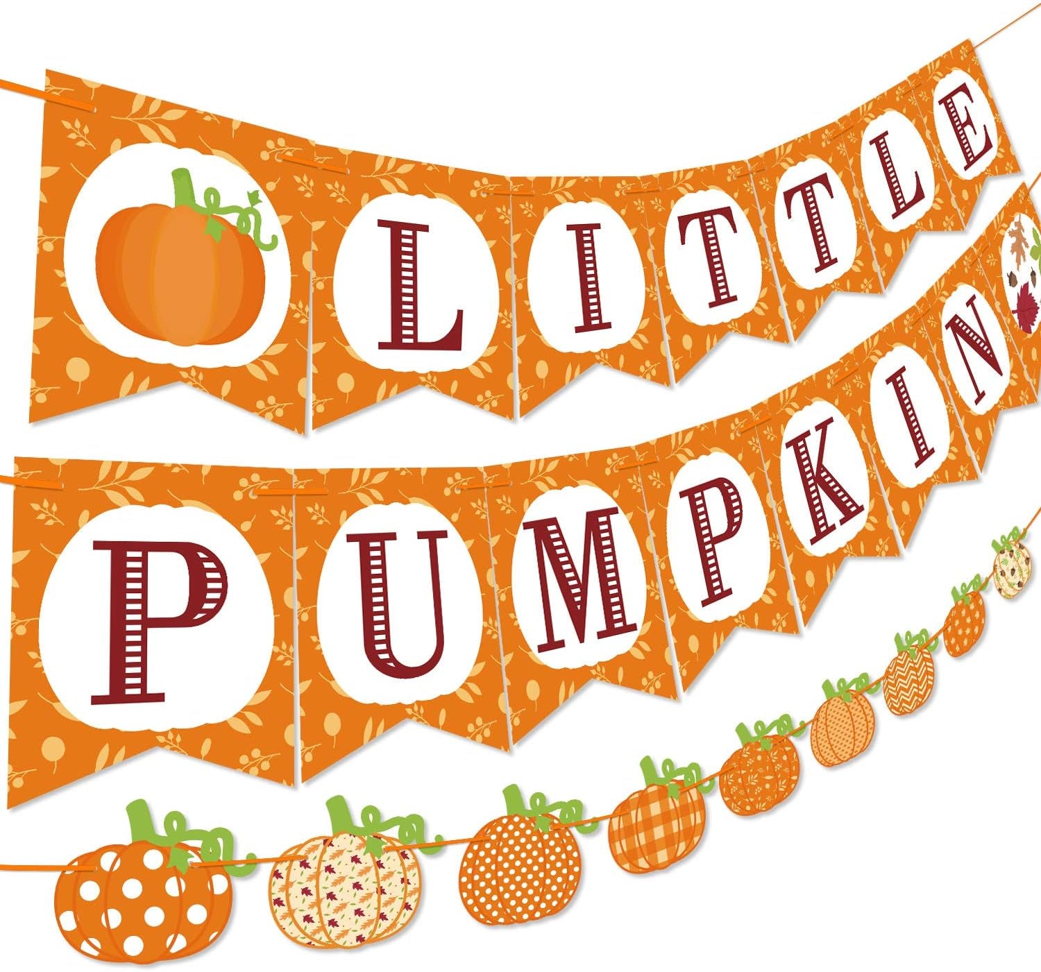 Little Pumpkin Banner, the Cutest Pumpkin in the Patch Welcome Little Pumpkin for Fall Baby Shower Baby Boys Girls Birthday Party Supplies