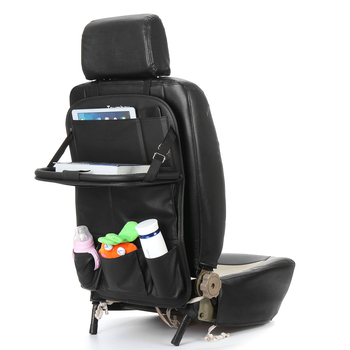 Foldable Car Back Seat Organizer Folding Sack Holder Multi-Pocket Tray Storage Bag