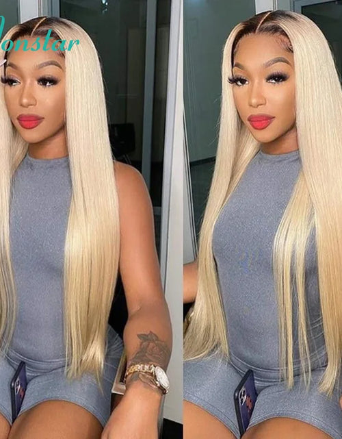 Load image into Gallery viewer, 13X4 13X6 360 Brazilian Straight Lace Front Wigs Human Hair Wig Lace Front Frontal Ombre Blonde 613 Lace Frontal Wigs for Women
