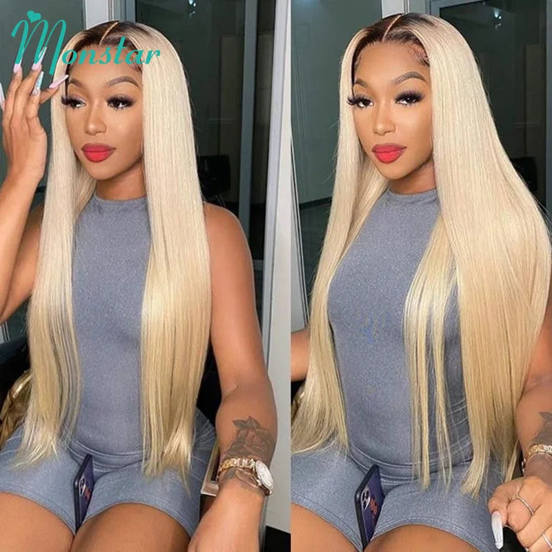 13X4 13X6 360 Brazilian Straight Lace Front Wigs Human Hair Wig Lace Front Frontal Ombre Blonde 613 Lace Frontal Wigs for Women