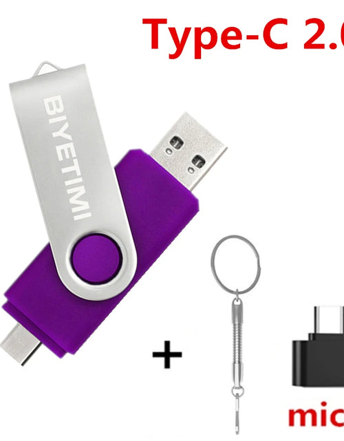 Load image into Gallery viewer, Type C  Usb Flash Drives 2.0 128Gb Pendrive 64Gb Флэш-Накопител Stick 32G 16Gb Type-C Pen Drive 4G for Phone PC Gift
