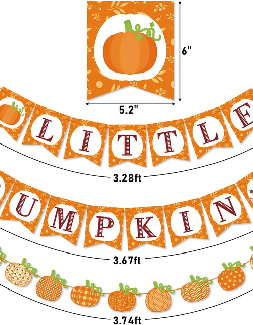 Load image into Gallery viewer, Little Pumpkin Banner, the Cutest Pumpkin in the Patch Welcome Little Pumpkin for Fall Baby Shower Baby Boys Girls Birthday Party Supplies
