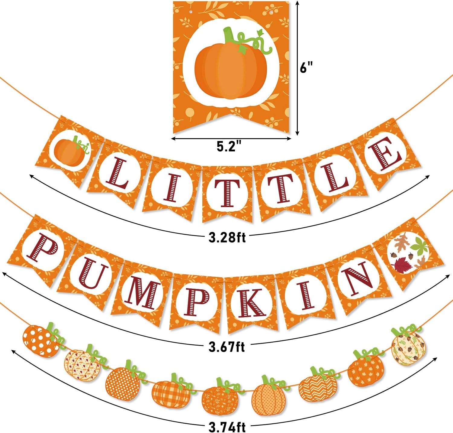 Little Pumpkin Banner, the Cutest Pumpkin in the Patch Welcome Little Pumpkin for Fall Baby Shower Baby Boys Girls Birthday Party Supplies