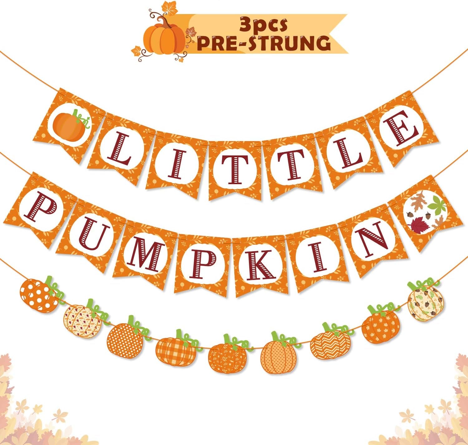 Little Pumpkin Banner, the Cutest Pumpkin in the Patch Welcome Little Pumpkin for Fall Baby Shower Baby Boys Girls Birthday Party Supplies