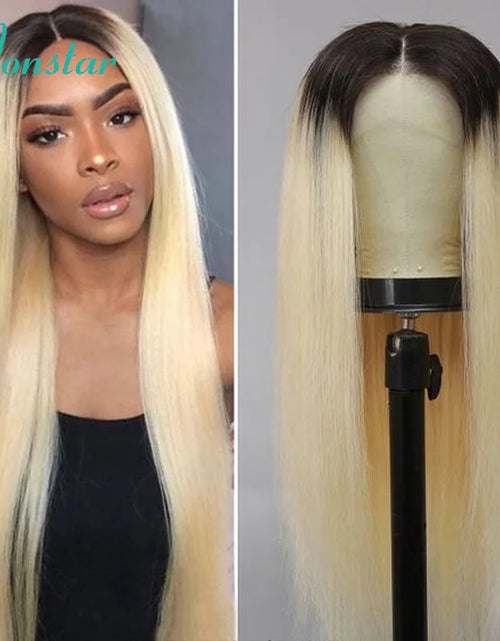 Load image into Gallery viewer, 13X4 13X6 360 Brazilian Straight Lace Front Wigs Human Hair Wig Lace Front Frontal Ombre Blonde 613 Lace Frontal Wigs for Women
