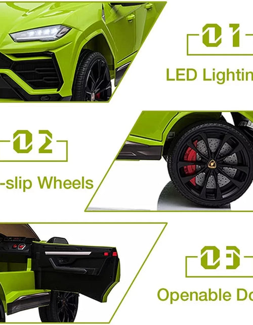 Load image into Gallery viewer, Lamborghini Urus 12V Electric Powered Ride on Car Toys for Girls Boys, Black Kids Electric Vehicles Ride on Toys with Remote Control, Foot Pedal, MP3 Player and LED Headlights, CL61
