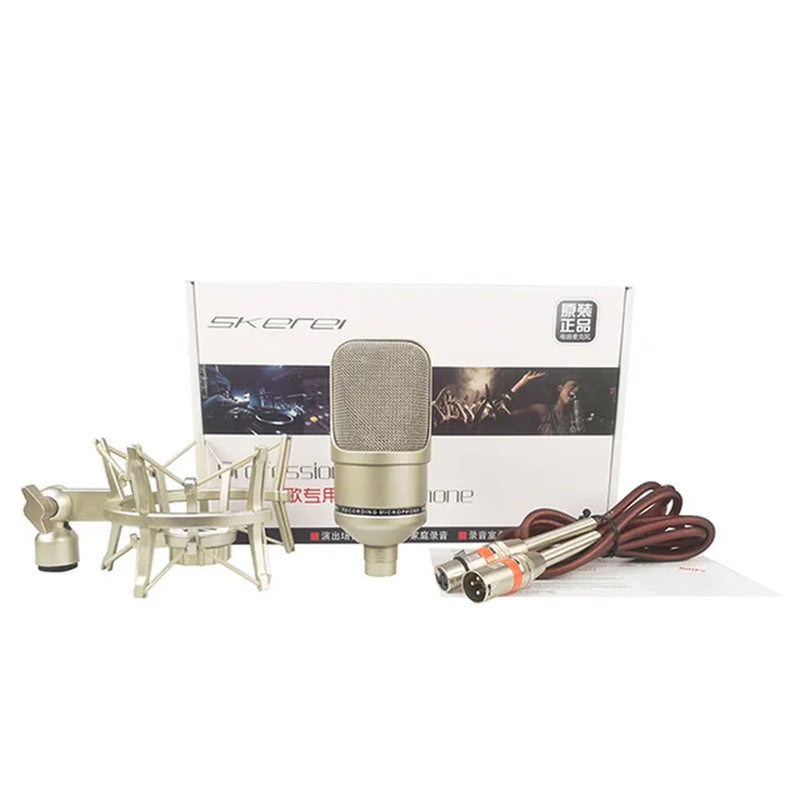 107 Microphone Condenser Professional Microphone Kit with Free LOGO Shock Mount Mic for Gaming Recording Singing Podcast Living