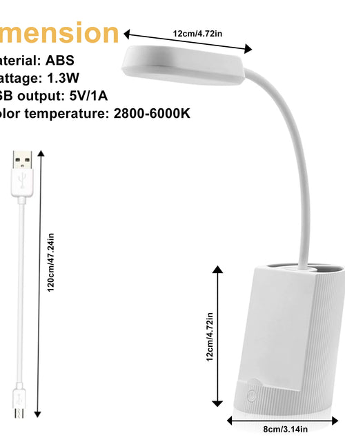 Load image into Gallery viewer, Small Desk Lamp with USB Port Rechargeable LED Desk Light with 3 Modes Dimmable
