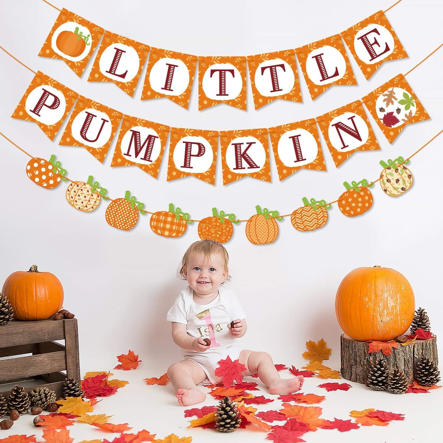 Little Pumpkin Banner, the Cutest Pumpkin in the Patch Welcome Little Pumpkin for Fall Baby Shower Baby Boys Girls Birthday Party Supplies