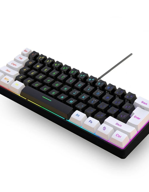 Load image into Gallery viewer, Gaming Keyboard, Quiet Computer Keyboard USB 61-Key Gaming Keypad Ergonomic Streamlined Design Keyboard
